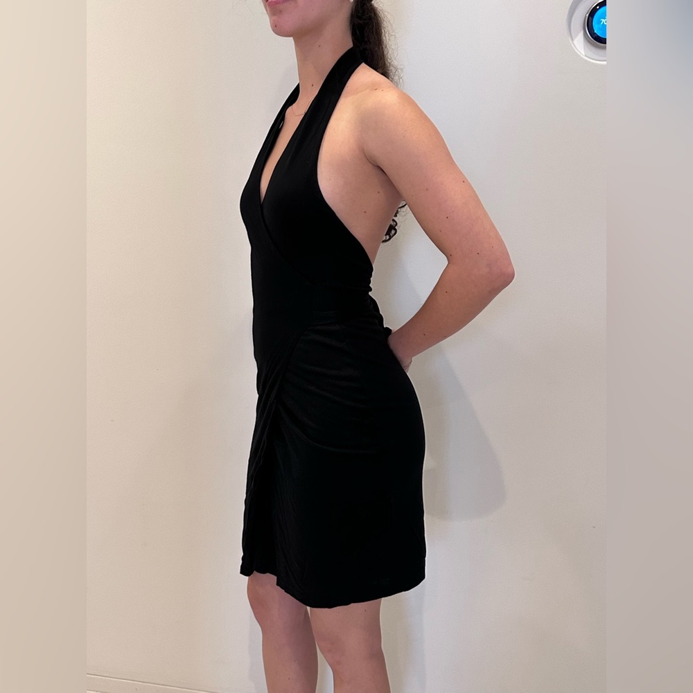 Club Monaco Black Y2K Halter Backless Wrap Dress size xs - Picture 3 of 8